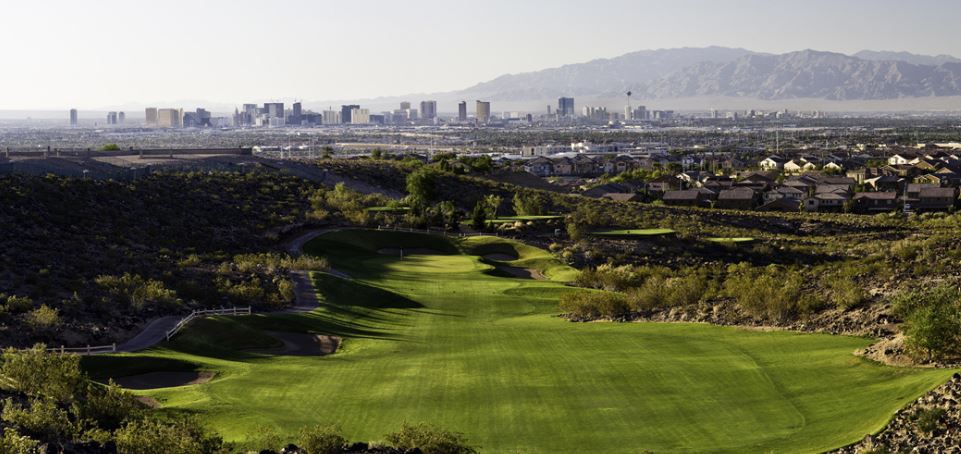 View of Las Vegas Strip from Rio Secco Golf Club Henderson Nevada